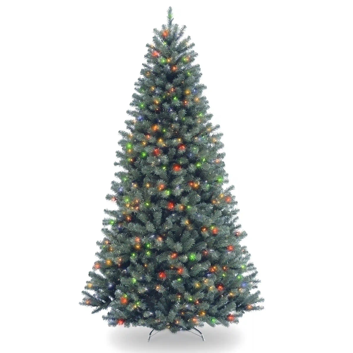7.5 ft. Pre-Lit North Valley Spruce Blue Tree with Multicolor Lights, Plug-In