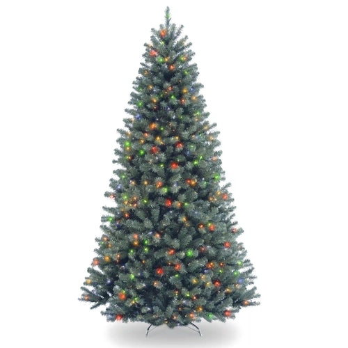 7.5 ft. Pre-Lit North Valley Spruce Blue Tree with Multicolor Lights, Plug-In
