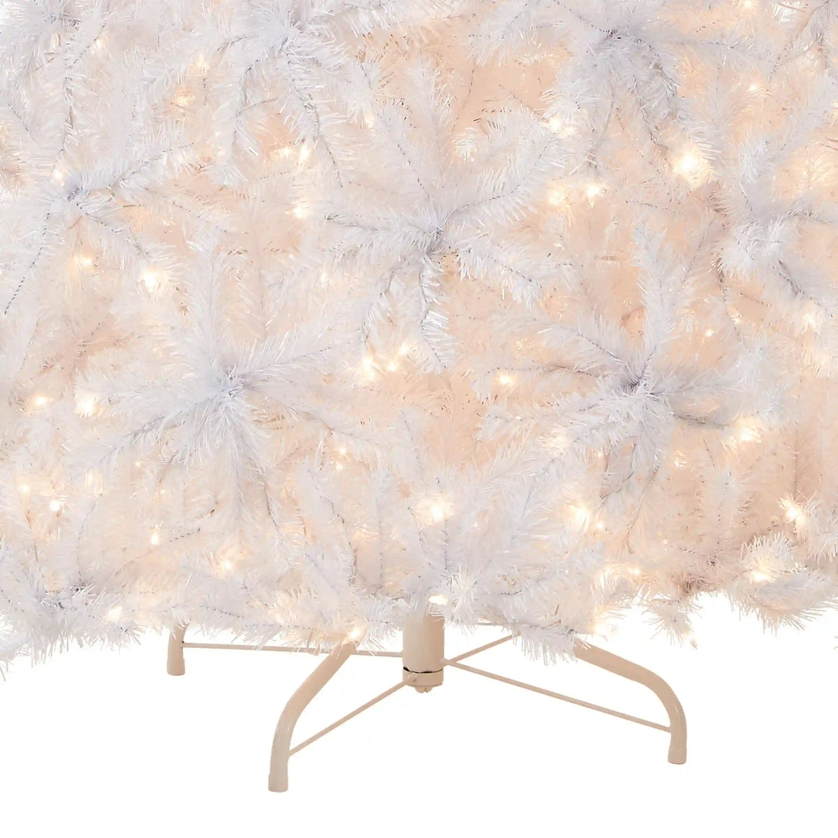 7.5 ft. Pre-Lit North Valley Spruce White Tree with Clear Lights, Plug-In