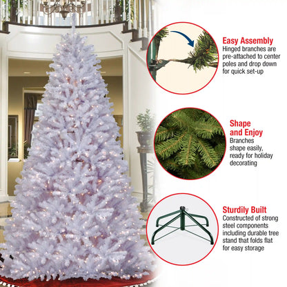 9 ft. Pre-Lit North Valley Spruce White Tree with Clear Lights, Plug-In