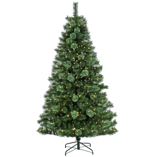 7.5 ft. Pre-Lit Ontaria Pine Tree with LED Lights, Plug-In