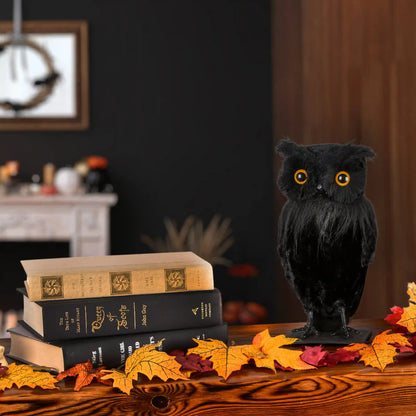 11 in. Halloween Lifelike Owl Tabletop Decoration