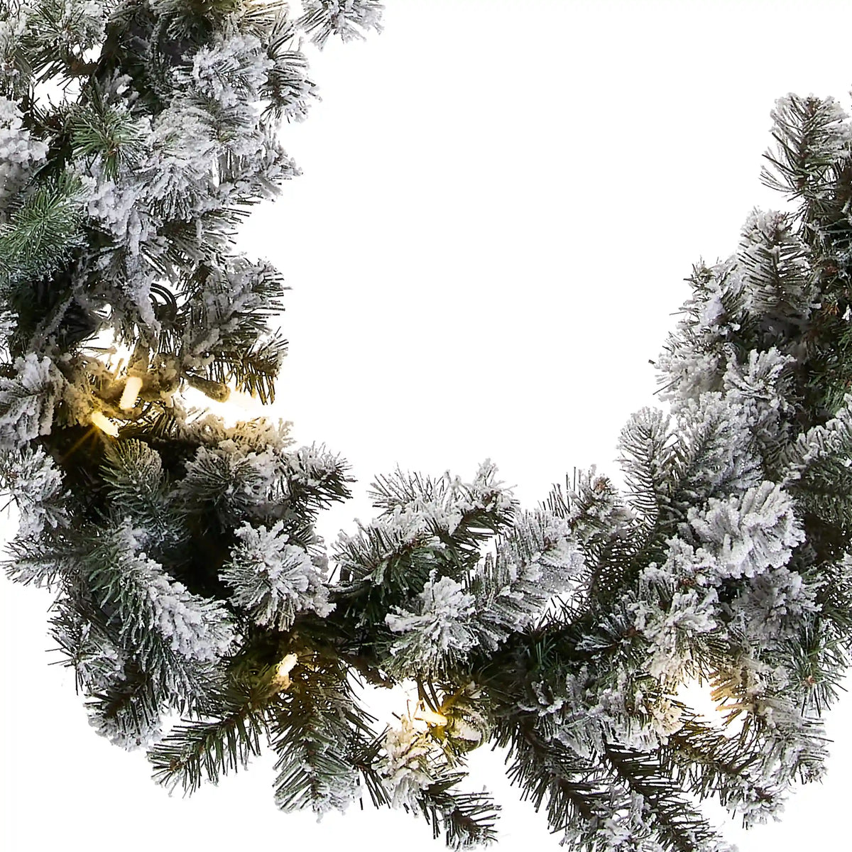 9 ft. Pre-Lit Snowy Camden Garland with Clear Lights, Plug-In