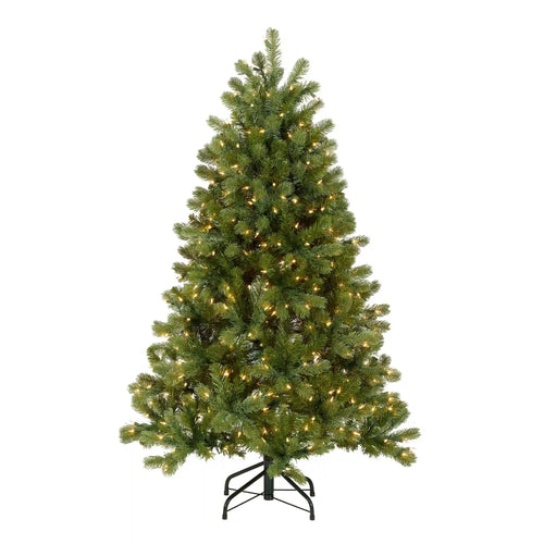 4.5 ft. Pre-Lit Downswept Douglas Fir Hinged Tree with Clear Lights, Plug-In