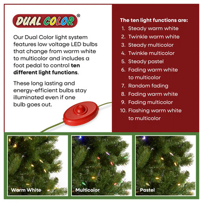9 ft. Pre-Lit Downswept Douglas Fir Tree with Dual Color LED Lights, Plug-In
