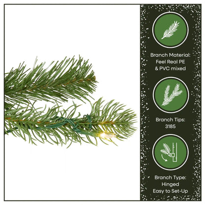 9 ft. Pre-Lit Downswept Douglas Fir Tree with Dual Color LED Lights, Plug-In