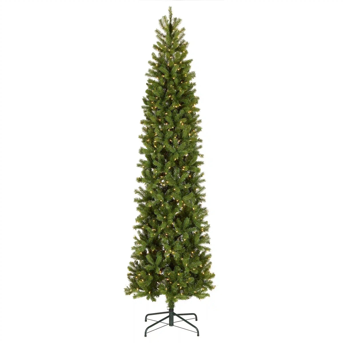 9 ft. Pre-Lit Downswept Douglas Fir Pencil Slim Hinged Tree with Clear Lights, Plug-In
