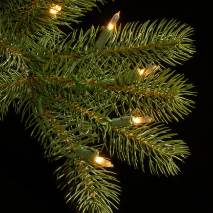 48 in. Pre-Lit Downswept Douglas Wreath with Warm White LED Lights
