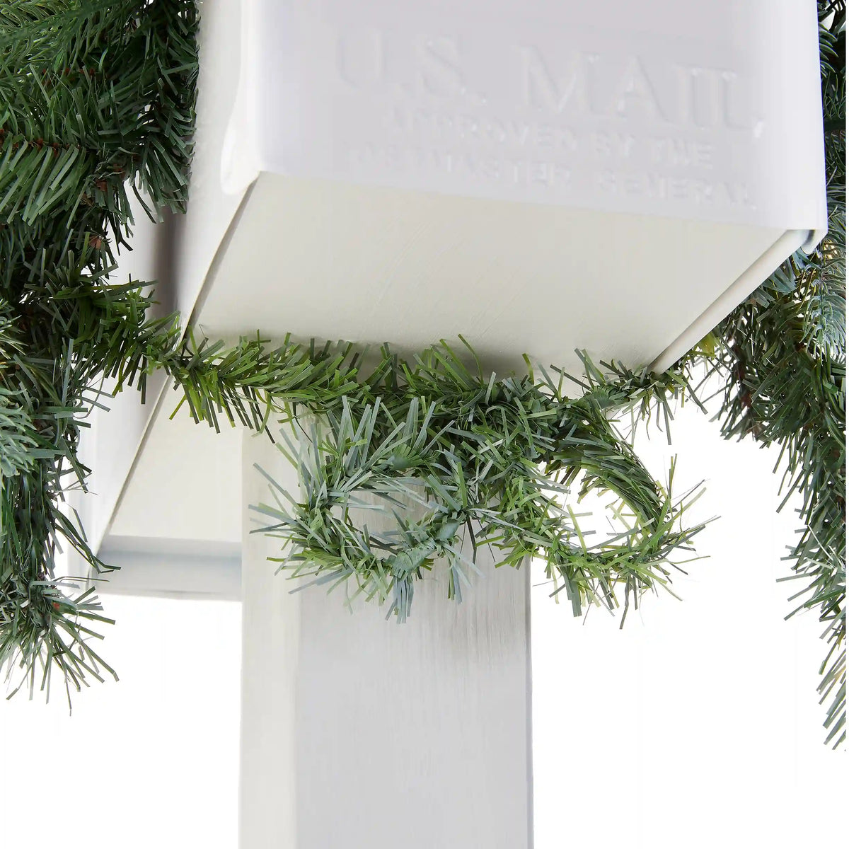 36 in. Pre-Lit Frosted Arctic Spruce Mailbox Swag with LED Lights