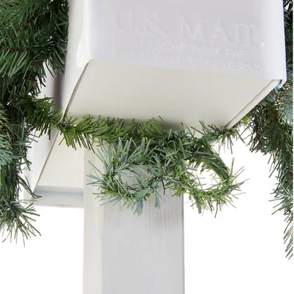 36 in. Pre-Lit Frosted Arctic Spruce Mailbox Swag with LED Lights