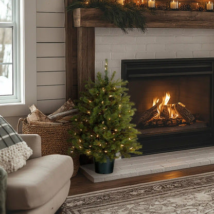3 ft. Pre-Lit Hampton Spruce Tree with Clear Lights, Plug-In