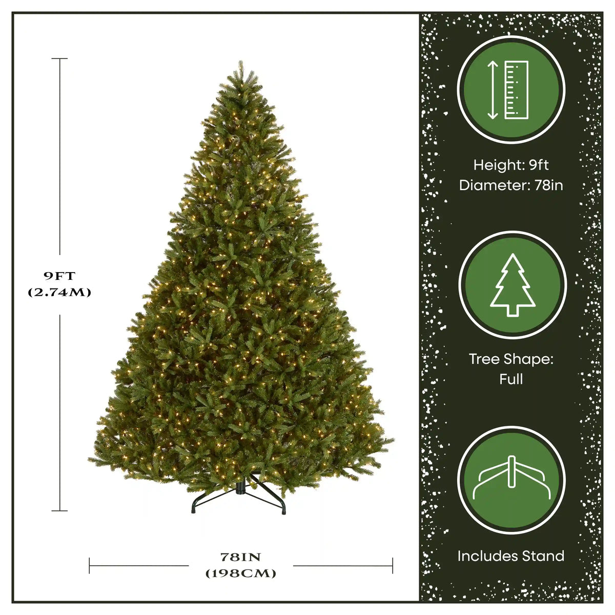 9 ft. Pre-Lit Jersey Fraser Fir Full Tree with Clear Lights