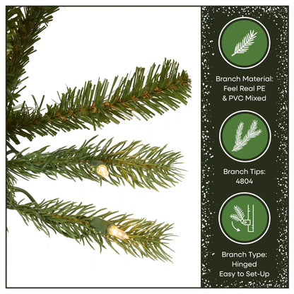 9 ft. Pre-Lit Jersey Fraser Fir Full Tree with Clear Lights
