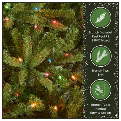 7.5 ft. Pre-Lit Jersey Fraser Fir Tree with Multicolor Lights