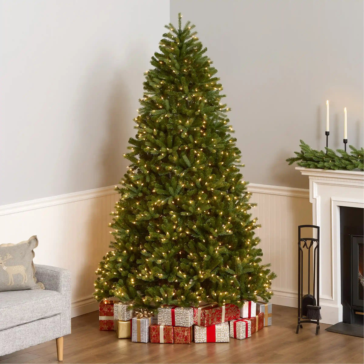 7.5 ft. Pre-Lit Jersey Fraser Fir Medium Tree with Clear Lights