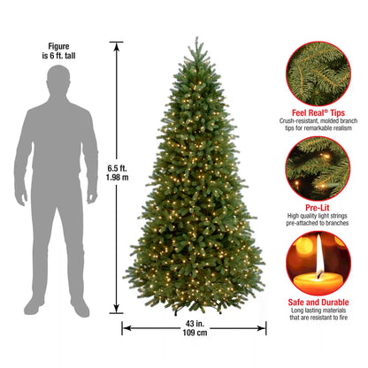 6.5 ft. Pre-Lit Jersey Fraser Fir Slim Tree with Clear Lights, Plug-In