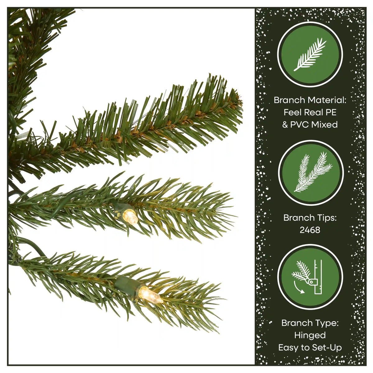 7.5 ft. Pre-Lit Jersey Fraser Fir Slim Tree with Clear Lights, Plug-In