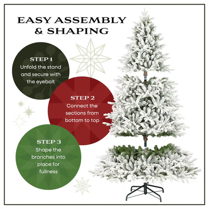 6.5 ft. Pre-Lit Snowy Mixed Pine Tree with Clear Lights