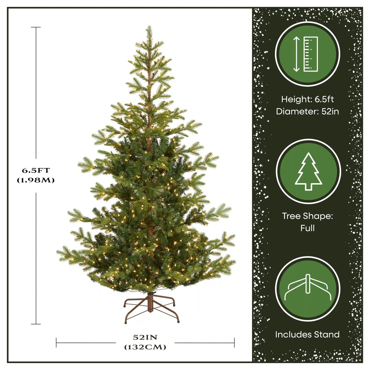 6.5 ft. Pre-Lit Norwegian Spruce Tree with Clear Lights, Plug-In