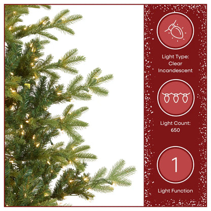 6.5 ft. Pre-Lit Norwegian Spruce Tree with Clear Lights, Plug-In