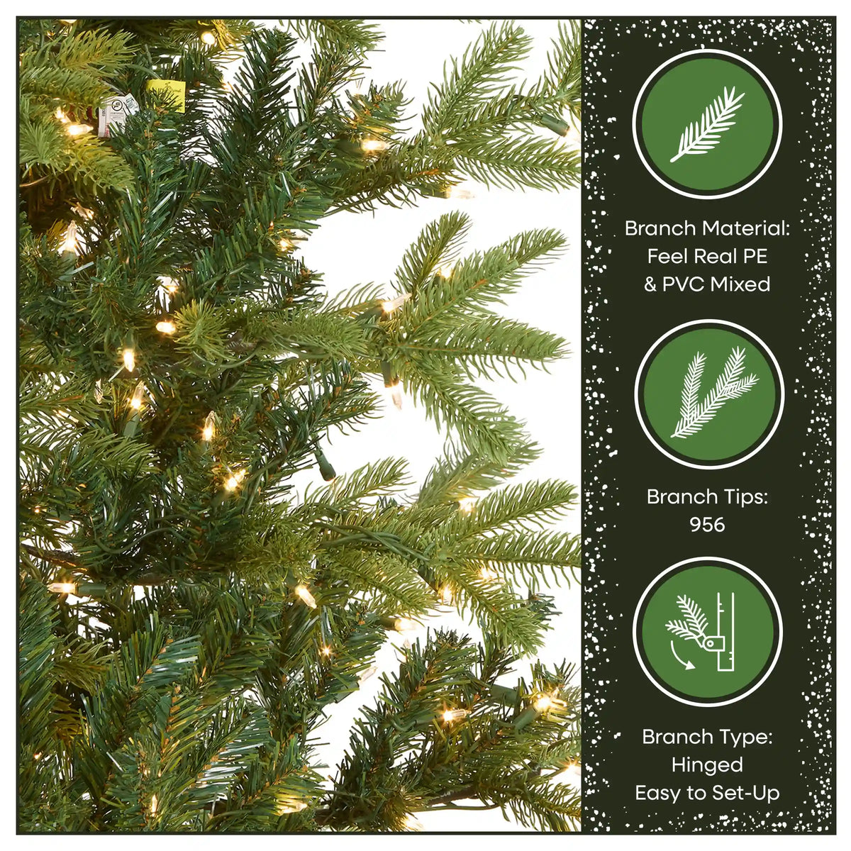 6.5 ft. Pre-Lit Norwegian Spruce Tree with Clear Lights, Plug-In