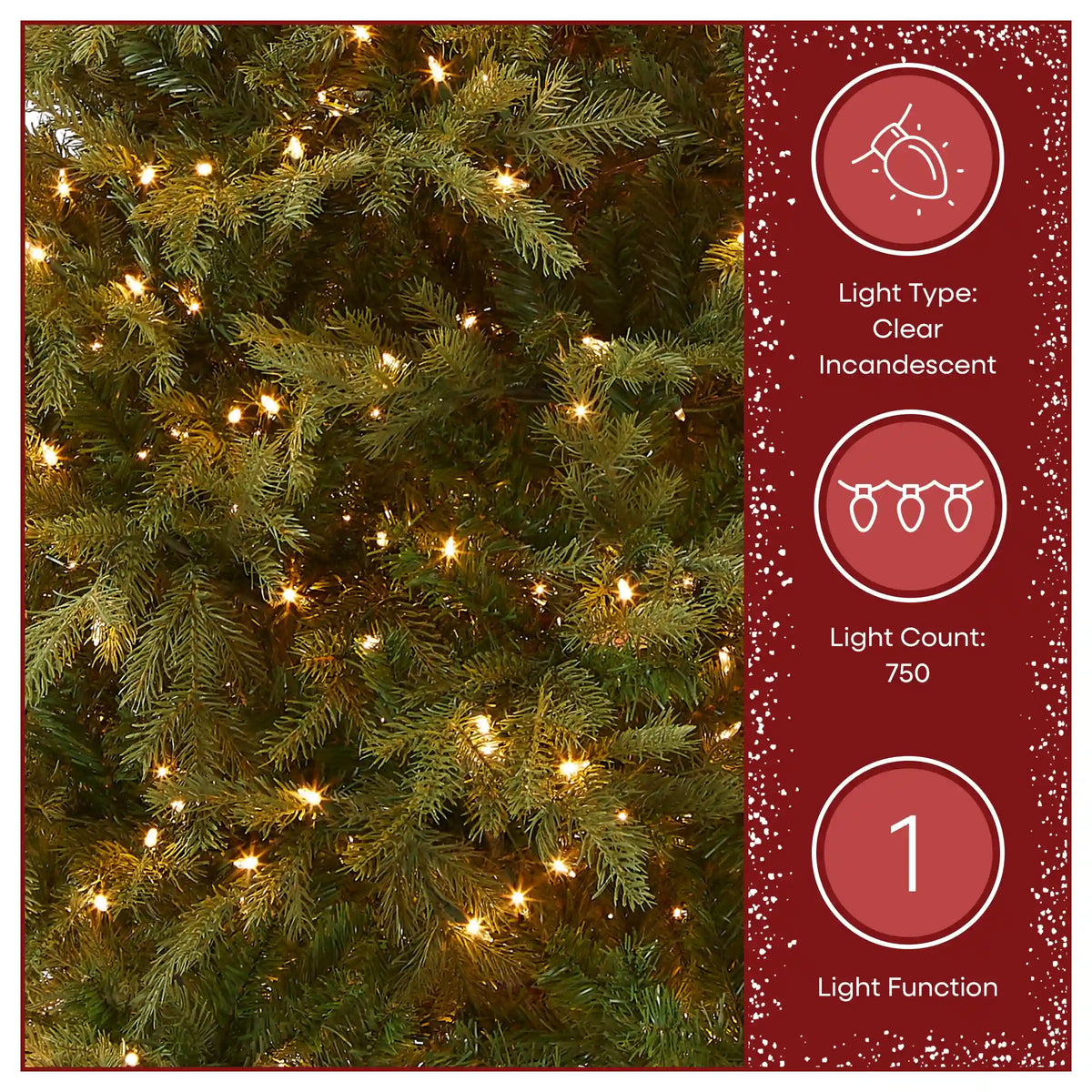 7.5 ft. Pre-Lit Nordic Spruce Slim Tree with Clear Lights, Plug-In