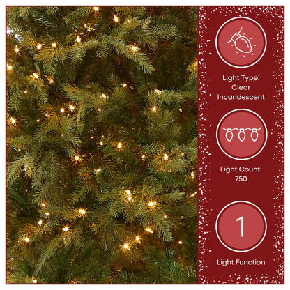 7.5 ft. Pre-Lit Nordic Spruce Slim Tree with Clear Lights, Plug-In
