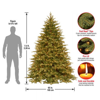 7.5ft. Pre-Lit Nordic Spruce Tree with Clear Lights, Plug-In