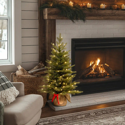 3 ft. Pre-Lit Nordic Spruce Tree with LED Lights