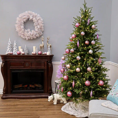 7.5 ft. Pre-Lit Nordic Spruce Slim Tree with Dual Color LED Lights, Plug-In