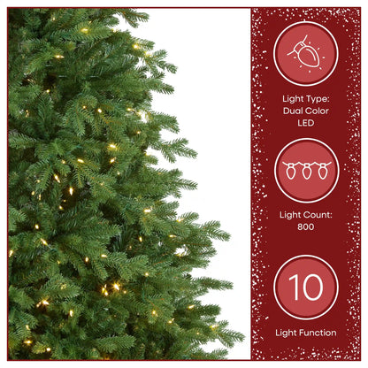 7.5 ft. Pre-Lit Princeton Fraser Fir Full Tree with PowerConnect and Dual Color LED Lights, Plug-In