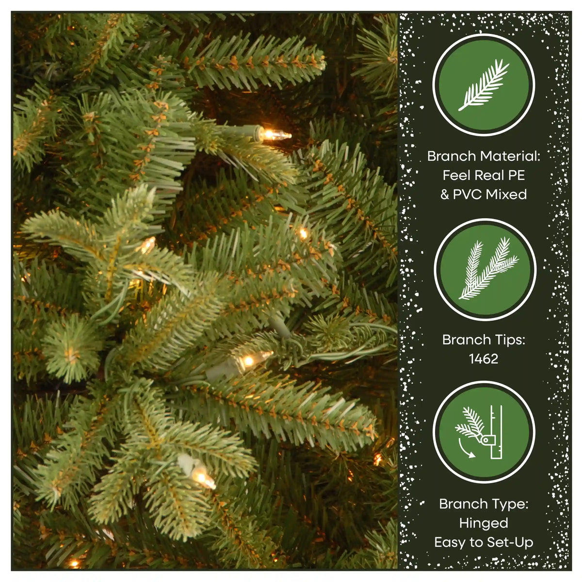 6.5 ft. Pre-Lit Tiffany Fir Slim Tree with Clear Lights PE Branch Tips, Plug-In