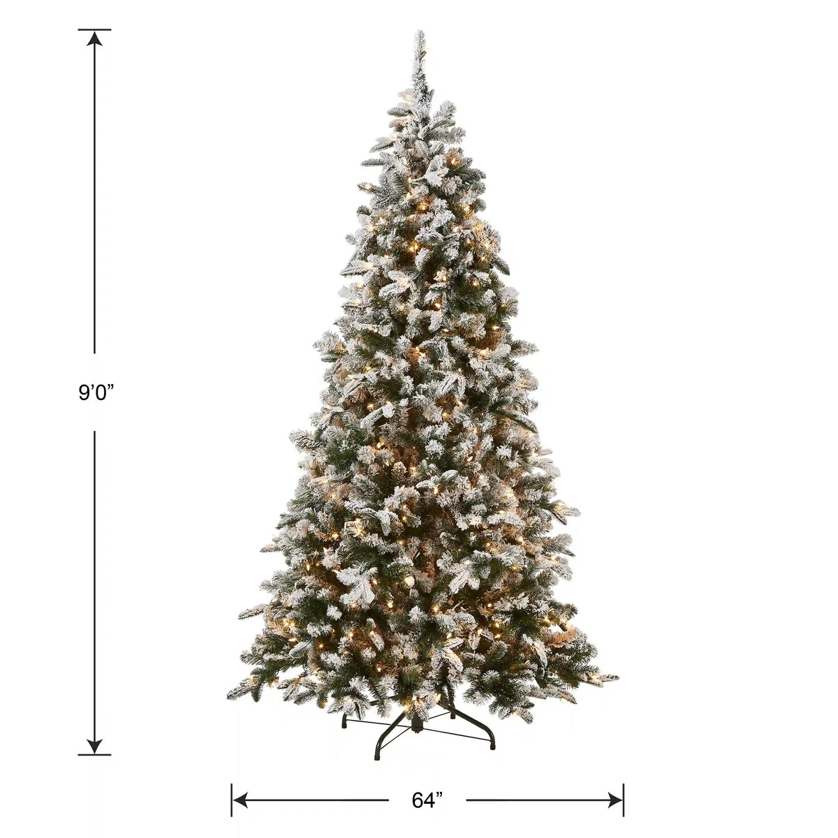 9 ft. Pre-Lit Snowy Everest Fir Medium Tree with Clear Lights, Plug-In