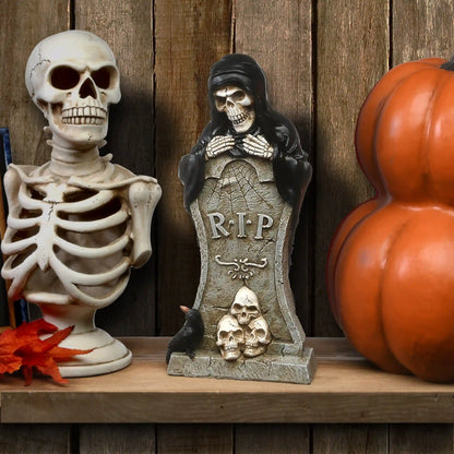 12 in. Halloween Skeleton Behind a Tombstone Decoration