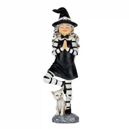 9 in. Halloween Witch in a Yoga Pose Tabletop Decoration