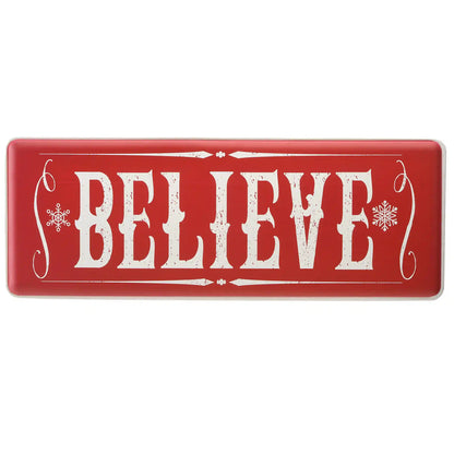 31 in. Believe Horizontal Holiday Wall Sign