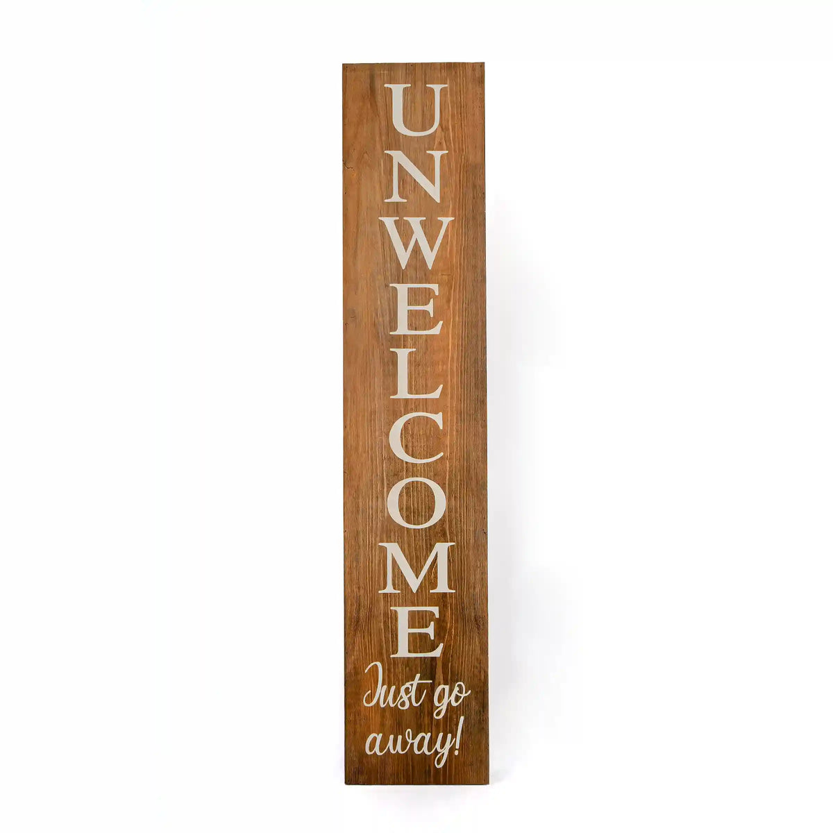 39 in. Halloween Unwelcome Just Go Away Wooden Hanging Porch Sign Decoration