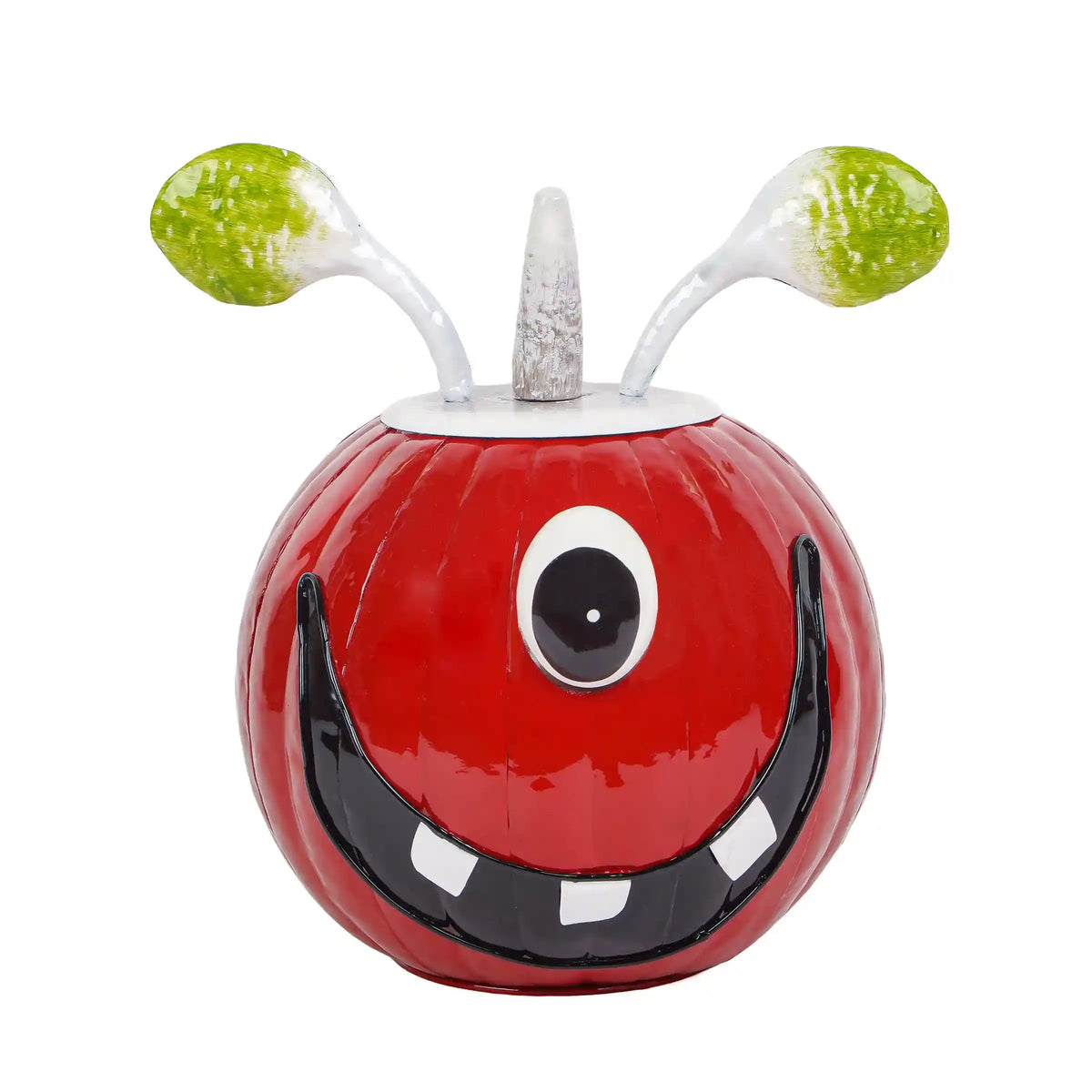 11 in. Halloween Single Eye Metal Pumpkin Decoration