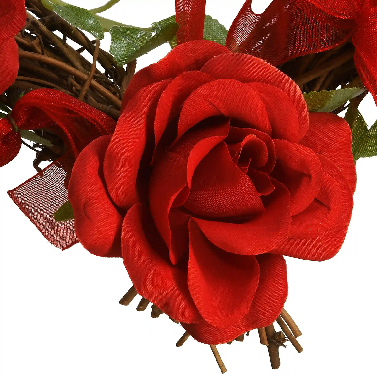 16 in. Valentine's Floral Heart Rose Wreath