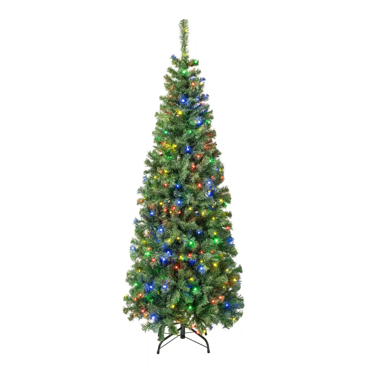6 ft. Pre-Lit Sagamore Slim Tree with Multi LED Lights, Plug-In