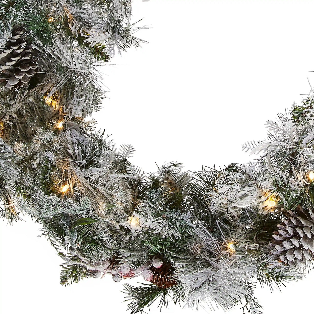 9 ft. Pre-Lit Snowy Bedford Pine Garland with LED Lights