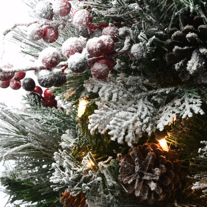 4 ft. Pre-Lit Snowy Bedford Pine Tree with Clear Lights, Plug-In