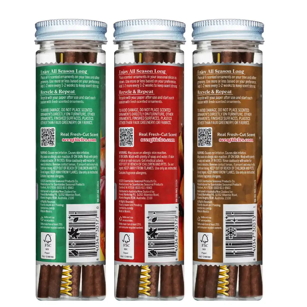 Scentsicles, 6pc Stick, 1 Autumn 'n Apples/ 1 Pumpkin 'n Cider/ 1 Two Dashes of Cinnamon 3 pack
