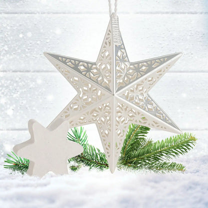 Scentsicles Decorative Ornament, Metal White Star, White Winter Fir with Refill