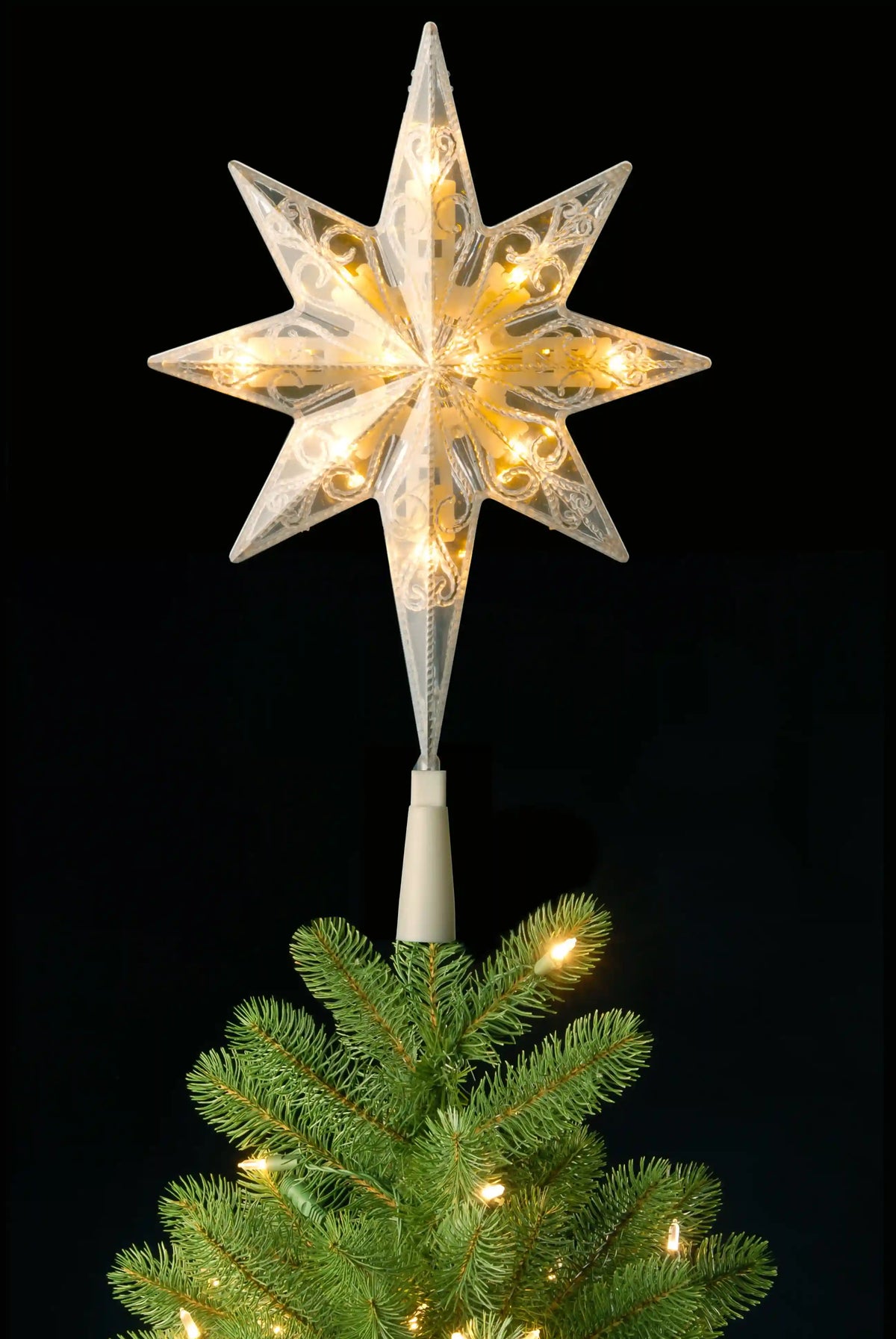 11 in. Tree Top Star with Battery Operated Warm White LED Lights