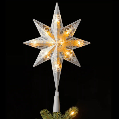 11 in. Tree Top Star with Battery Operated Warm White LED Lights