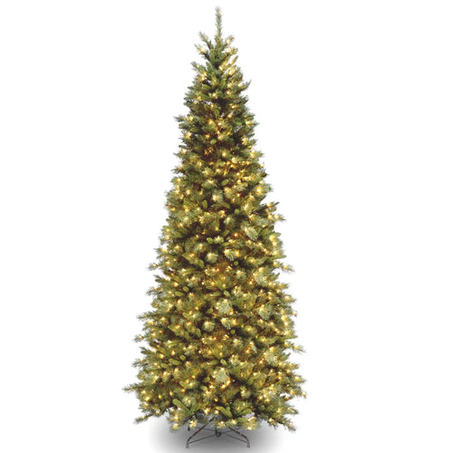 10 ft. Pre-Lit Tiffany Fir Slim Tree with Clear Lights, Plug-In
