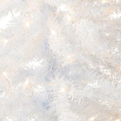 4 ft. Pre-Lit Tinsel Collection White Iridescent Tree with Clear Lights, Plug-In