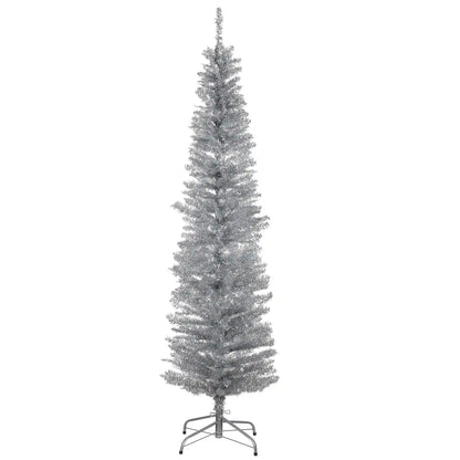 6 ft. Tinsel Collection Silver Tree