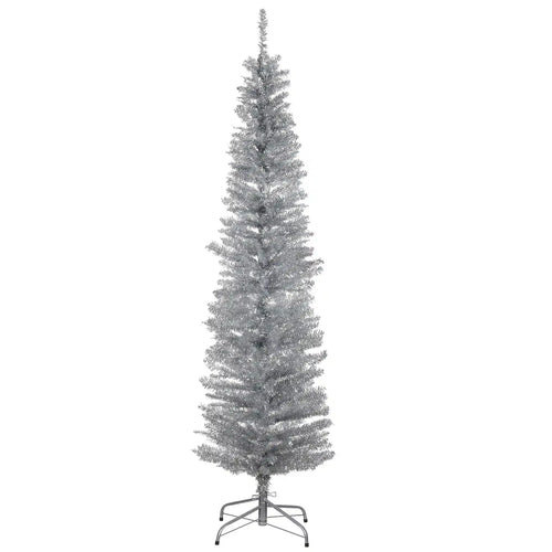 6 ft. Tinsel Collection Silver Tree